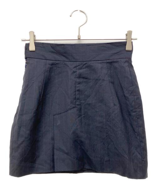 Vivienne Westwood（ヴィヴィアンウエストウッド）Vivienne Westwood (ヴィヴィアンウエストウッド) ストライプミニスカート ネイビー サイズ:40の古着・服飾アイテム