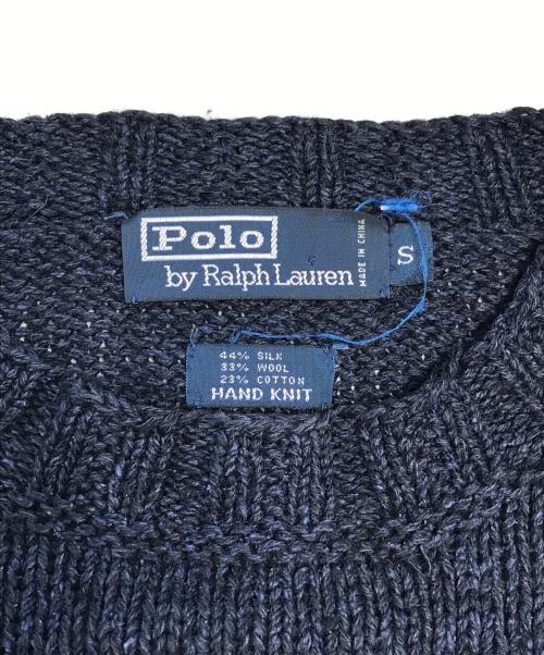 POLO RALPH LAUREN（ポロ・ラルフローレン）POLO RALPH LAUREN (ポロ・ラルフローレン) オルテガ柄ハンドメイドニット ネイビー サイズ:Sの古着・服飾アイテム