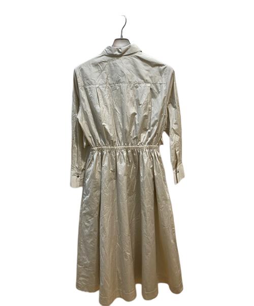 ebure（エブール）EBURE (エブール) マイクロタフタワンピース ベージュ サイズ:38の古着・服飾アイテム