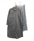 Ameriアメリ）の古着「LACE LAYERED SHIRTDRESS　レース レイヤード シャツドレス」｜グレー