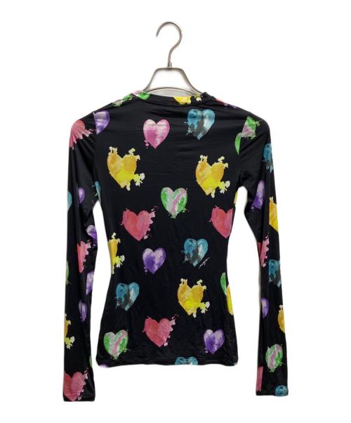 MSGM（エムエスジーエム）MSGM (エムエスジーエム) マルチハートロングスリーブカットソー ブラック サイズ:40の古着・服飾アイテム