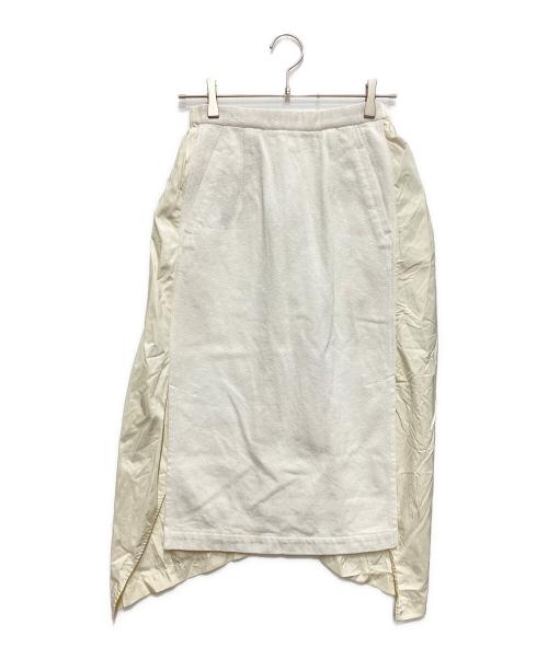ISSEY MIYAKE（イッセイミヤケ）ISSEY MIYAKE (イッセイミヤケ) オールドナイロン切替スカート ホワイト サイズ:9の古着・服飾アイテム