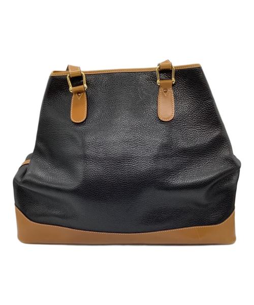 CELINE（セリーヌ）CELINE (セリーヌ) レザートートバッグ ブラウン×ブラックの古着・服飾アイテム