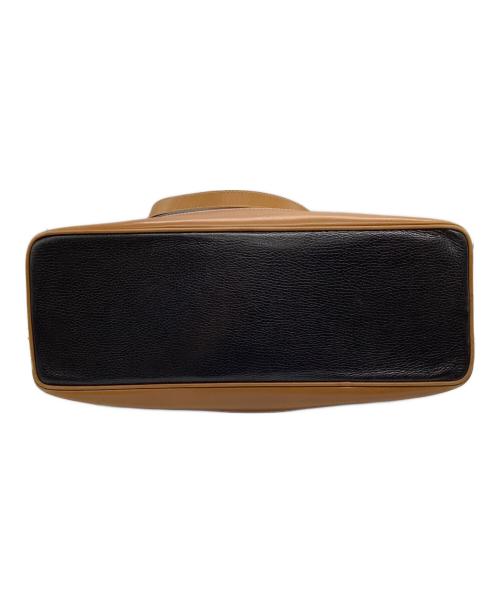 CELINE（セリーヌ）CELINE (セリーヌ) レザートートバッグ ブラウン×ブラックの古着・服飾アイテム