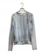 LOW CLASSICロウクラシック）の古着「DOUBLE LAYERED PRINT TOP(ダブルレイヤードプリントトップ)」｜スカイブルー