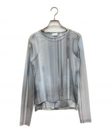 LOW CLASSIC（ロウクラシック）の古着「DOUBLE LAYERED PRINT TOP(ダブルレイヤードプリントトップ)」｜スカイブルー