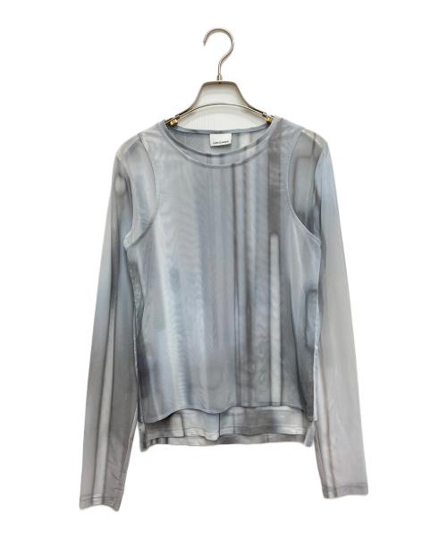 LOW CLASSIC（ロウクラシック）LOW CLASSIC (ロウクラシック) DOUBLE LAYERED PRINT TOP(ダブルレイヤードプリントトップ) スカイブルー サイズ:Sの古着・服飾アイテム