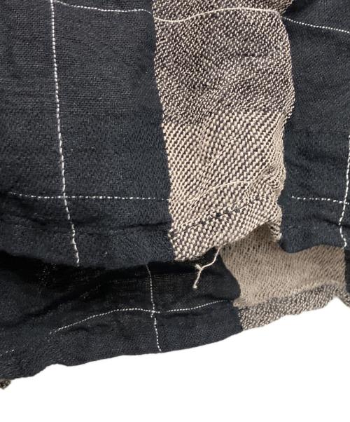 BEARDSLEY（ビアズリー）BEARDSLEY (ビアズリー) リネンチェックパンツ ブラック サイズ:freeの古着・服飾アイテム