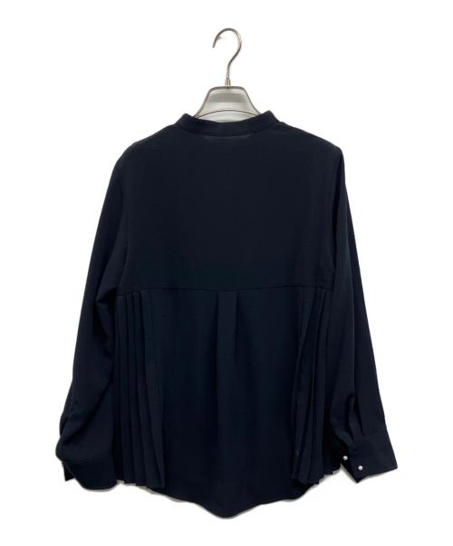 SHIPS（シップス）SHIPS (シップス) ストレッチ ジョーゼット プリーツ ブラウス ネイビー サイズ:Ｍの古着・服飾アイテム