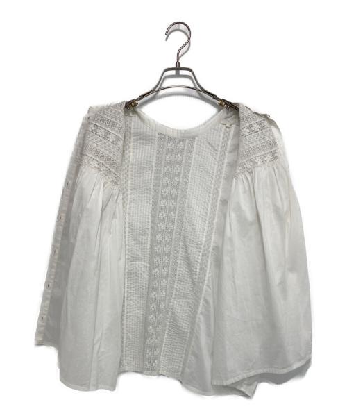 BEARDSLEY（ビアズリー）BEARDSLEY (ビアズリー) リバーレース2WAYブラウス ホワイト サイズ:Fの古着・服飾アイテム