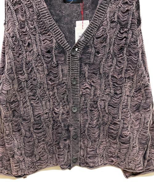MAISON SPECIAL（メゾンスペシャル）MAISON SPECIAL (メゾンスペシャル) Snow Wash Destroy Fringe Denim Knit Prime-Over V-Neck Cardigan Vネックカーディガン パープル サイズ:1 未使用品の古着・服飾アイテム