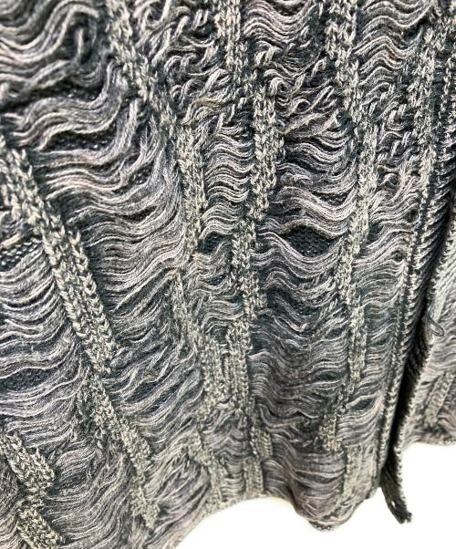 MAISON SPECIAL（メゾンスペシャル）MAISON SPECIAL (メゾンスペシャル) Snow Wash Destroy Fringe Denim Knit Prime-Over V-Neck Cardigan Vネックカーディガン パープル サイズ:1 未使用品の古着・服飾アイテム