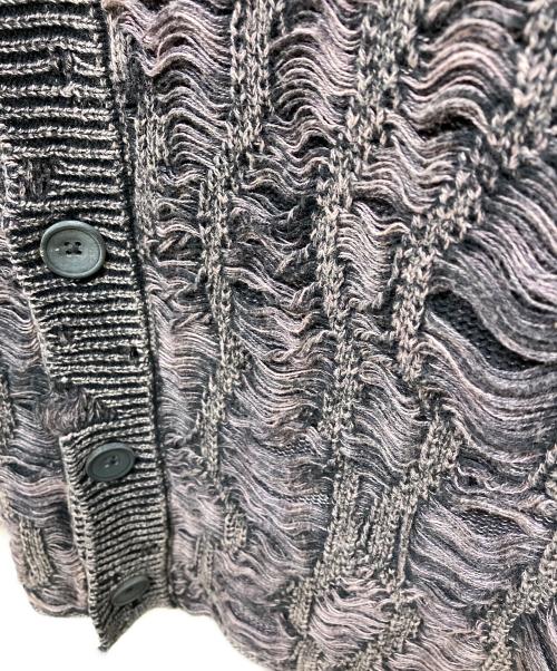 MAISON SPECIAL（メゾンスペシャル）MAISON SPECIAL (メゾンスペシャル) Snow Wash Destroy Fringe Denim Knit Prime-Over V-Neck Cardigan Vネックカーディガン パープル サイズ:1 未使用品の古着・服飾アイテム
