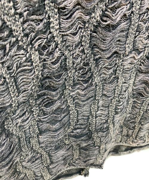 MAISON SPECIAL（メゾンスペシャル）MAISON SPECIAL (メゾンスペシャル) Snow Wash Destroy Fringe Denim Knit Prime-Over V-Neck Cardigan Vネックカーディガン パープル サイズ:1 未使用品の古着・服飾アイテム