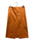 MADISON BLUEマディソンブルー）の古着「SATIN A-LINE LONG スカート」｜オレンジ