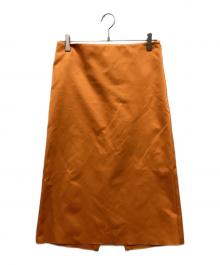 MADISON BLUE（マディソンブルー）の古着「SATIN A-LINE LONG スカート」｜オレンジ