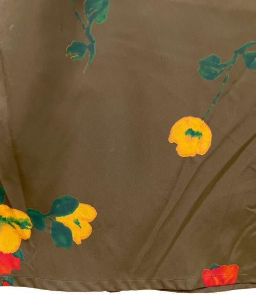 Y's（ワイズ）Y's (ワイズ) 花柄ナイロンスカート ブラウン サイズ:2の古着・服飾アイテム