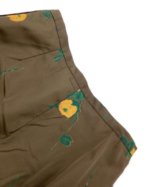 Y's（ワイズ）Y's (ワイズ) 花柄ナイロンスカート ブラウン サイズ:2の古着・服飾アイテム