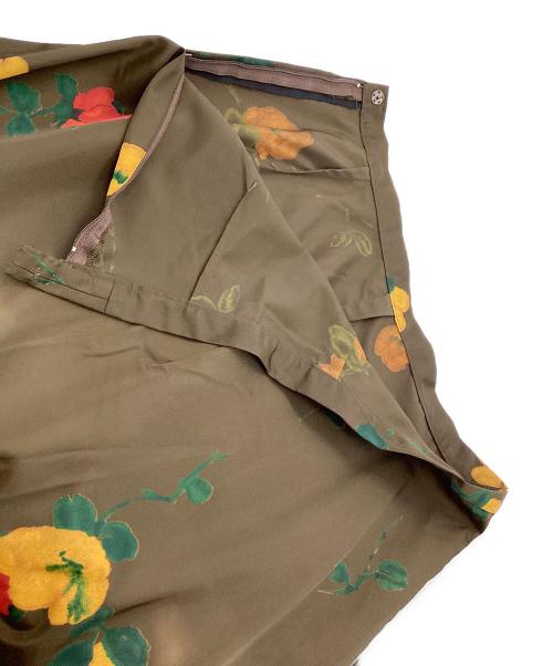 Y's（ワイズ）Y's (ワイズ) 花柄ナイロンスカート ブラウン サイズ:2の古着・服飾アイテム