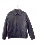 EDIFICEエディフィス）の古着「ベジタブルラムレザー コーチジャケット」｜ブラック