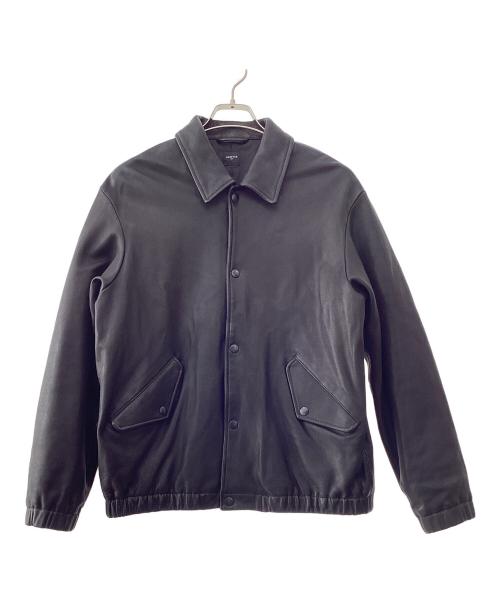 EDIFICE（エディフィス）EDIFICE (エディフィス) ベジタブルラムレザー コーチジャケット ブラック サイズ:Mの古着・服飾アイテム