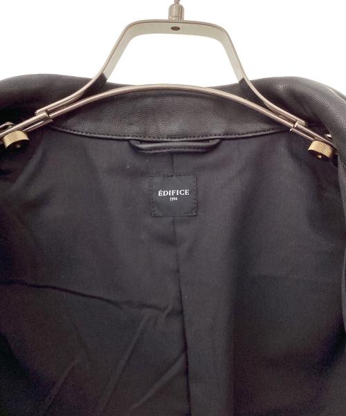 EDIFICE（エディフィス）EDIFICE (エディフィス) ベジタブルラムレザー コーチジャケット ブラック サイズ:Mの古着・服飾アイテム