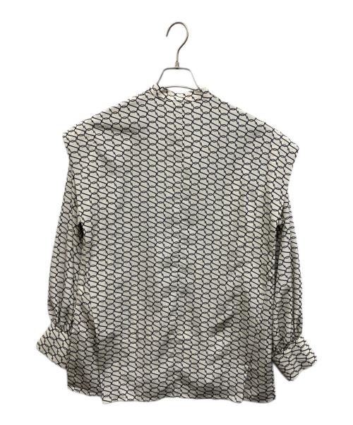 Spick and Span（スピック＆スパン）Spick and Span (スピック＆スパン) モノグラムプリントレイヤースリーブブラウス ホワイト サイズ:Freeの古着・服飾アイテム