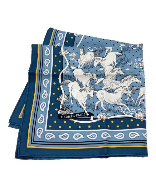 HERMES（エルメス）HERMES (エルメス) カレ55 ブルーの古着・服飾アイテム