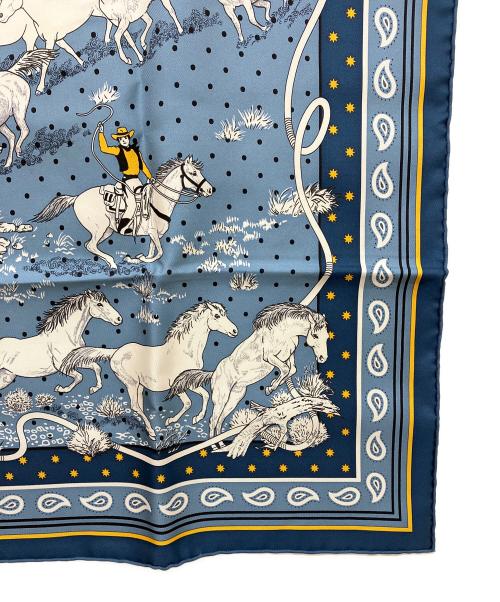 HERMES（エルメス）HERMES (エルメス) カレ55 ブルーの古着・服飾アイテム