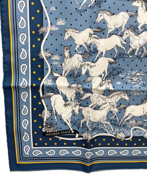HERMES（エルメス）HERMES (エルメス) カレ55 ブルーの古着・服飾アイテム