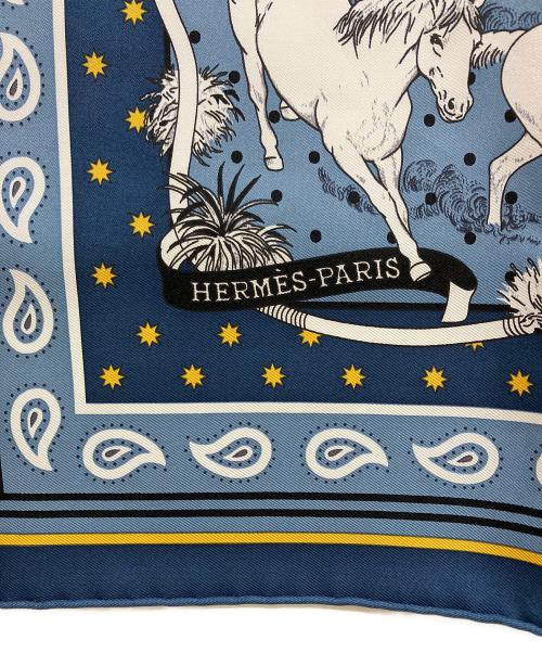 HERMES（エルメス）HERMES (エルメス) カレ55 ブルーの古着・服飾アイテム