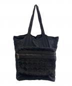 BOTTEGA VENETAボッテガベネタ）の古着「BOTTEGA VENETA　ウェビング　パッカブルトートバッグ」｜ブラック
