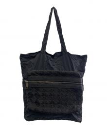 BOTTEGA VENETA（ボッテガベネタ）の古着「BOTTEGA VENETA　ウェビング　パッカブルトートバッグ」｜ブラック