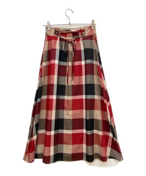 BLUE LABEL CRESTBRIDGE（ブルーレーベルクレストブリッジ）BLUE LABEL CRESTBRIDGE (ブルーレーベルクレストブリッジ) チェックスカート レッド サイズ:38の古着・服飾アイテム