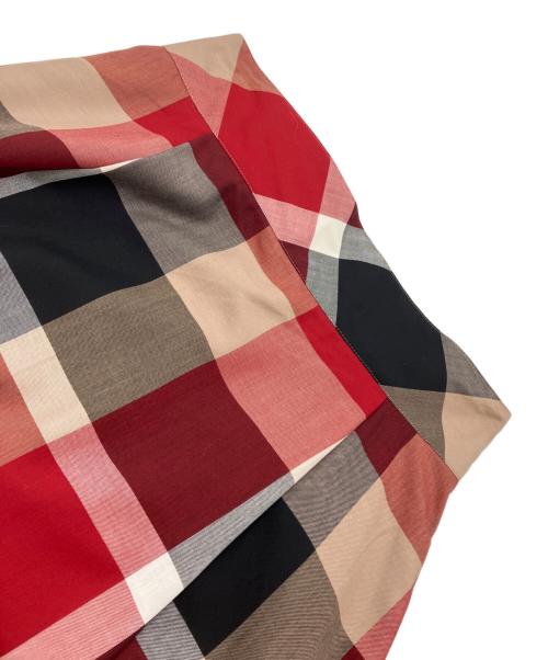 BLUE LABEL CRESTBRIDGE（ブルーレーベルクレストブリッジ）BLUE LABEL CRESTBRIDGE (ブルーレーベルクレストブリッジ) チェックスカート レッド サイズ:38の古着・服飾アイテム