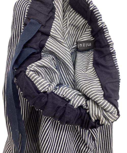 mizuiro-ind（ミズイロインド）mizuiro-ind (ミズイロインド) ヒッコリーワイドテーパードパンツ ネイビー×ホワイト サイズ:Freeの古着・服飾アイテム