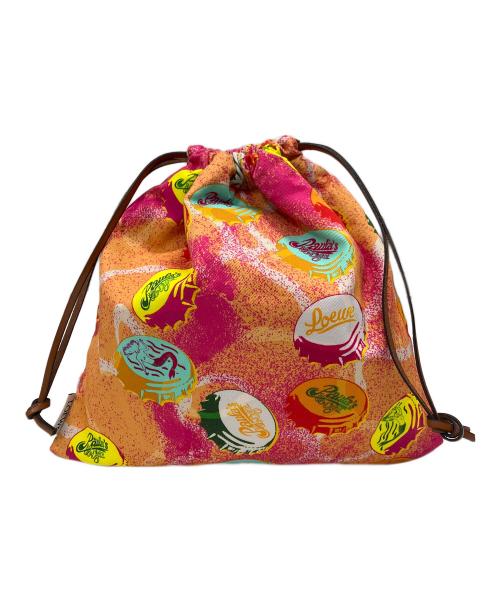 LOEWE（ロエベ）LOEWE (ロエベ) ボトルキャップ ドローストリング ポーチ ピンクの古着・服飾アイテム