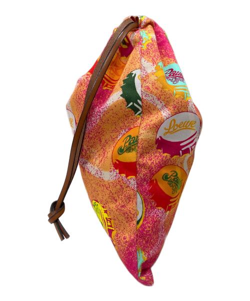 LOEWE（ロエベ）LOEWE (ロエベ) ボトルキャップ ドローストリング ポーチ ピンクの古着・服飾アイテム