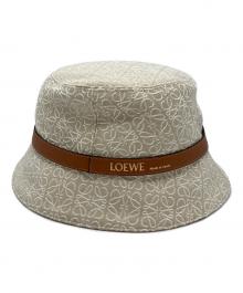 LOEWE（ロエベ）の古着「アナグラムジャカード＆カーフバケットハット」｜ベージュ