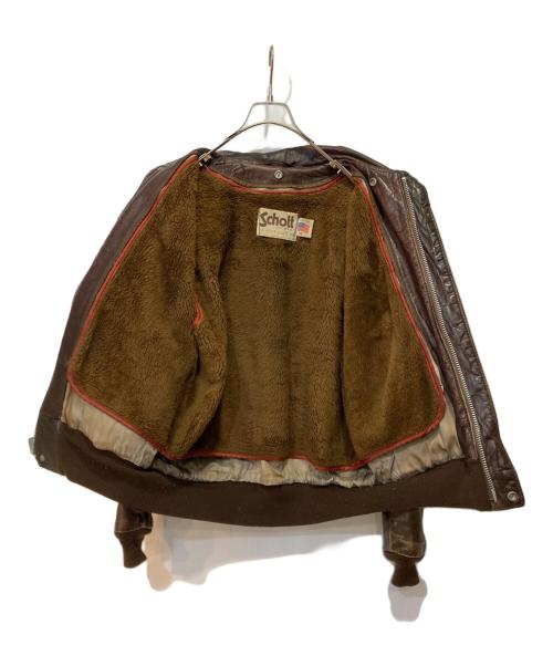 Schott（ショット）Schott (ショット) レザーフライトジャケット ブラウン サイズ:42の古着・服飾アイテム