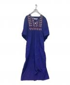 sara mallikaサラマリカ）の古着「COTTON KIKA LINE EMB DRESS」｜ネイビー