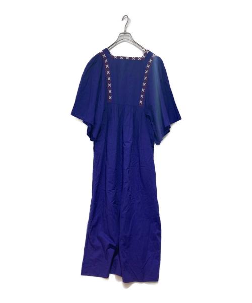 sara mallika（サラマリカ）sara mallika (サラマリカ) COTTON KIKA LINE EMB DRESS ネイビー サイズ:FREEの古着・服飾アイテム