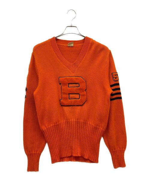 nelson knitting mills（ネルソンニットミルズ）nelson knitting mills (ネルソンニットミルズ) レタードニットセーター オレンジ サイズ:-の古着・服飾アイテム