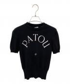 patouパトゥ）の古着「エコフレンドリーコットンブレンド パトゥ ジャカードニット トップ」｜ブラック