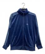 adidasアディダス）の古着「ベロアトラックジャケット」｜ネイビー