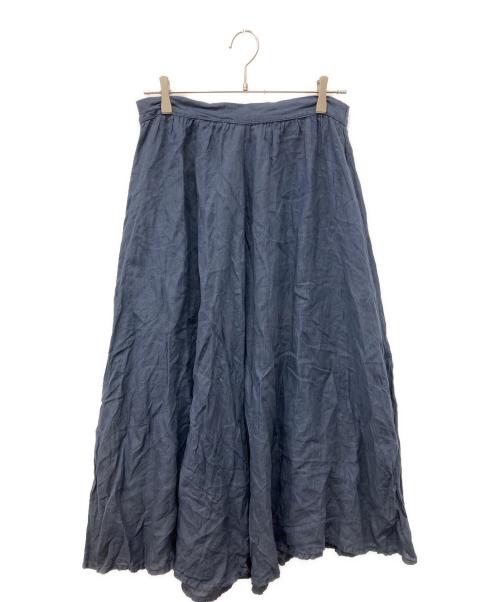 120%lino（ヒャクニジュッパーセント リノ）120%lino (ヒャクニジュッパーセント リノ) リネンスリットスカート ネイビー サイズ:38の古着・服飾アイテム