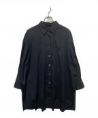 LE PHILル フィル）の古着「トリアセオーガンジーシャツ」｜ブラック