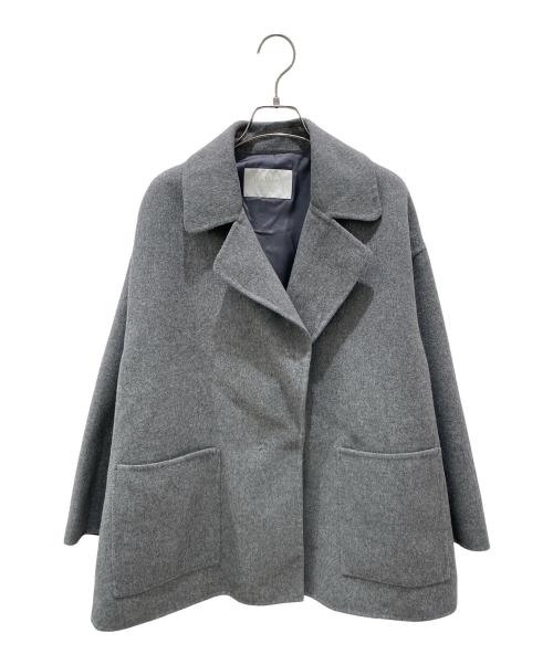 BALLSEY（ボールジィ）BALLSEY (ボールジィ) プレミアムウールリバー オープンカラーショートコート グレー サイズ:36の古着・服飾アイテム