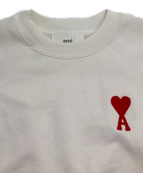 AMI Alexandre Mattiussi（アミアレクサンドルマテュッシ）AMI Alexandre Mattiussi (アミアレクサンドルマテュッシ) ハートロゴ刺繍スウェット ホワイト サイズ:XSの古着・服飾アイテム