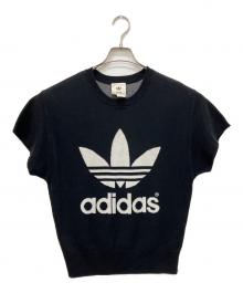 adidas×HYKE（アディダス×ハイク）の古着「半袖サマーニット」｜ブラック